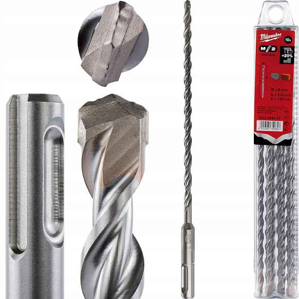 Vrtáky do betonu Sds Plus 6 x 150/210 mm 10 ks Milwaukee M2