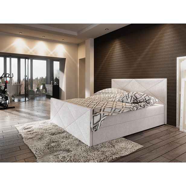 Boxspringová manželská postel VASILISA 4 - 200x200, béžová
