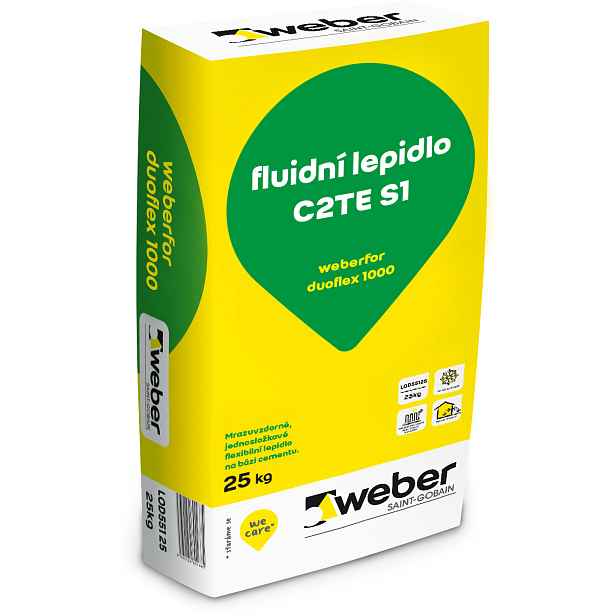 Lepidlo cementové C2TE S1 weberfor duoflex 1000 25 kg