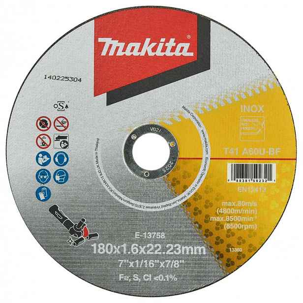 Makita - Řezný kotouč na nerezovou ocel 180x22,23 mm E-13758