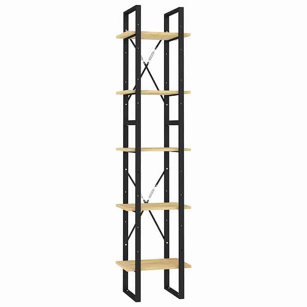 vidaXL Knihovna s 5 policemi 40 x 30 x 175 cm borové dřevo