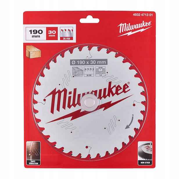 Milwaukee 4932471301 pilový kotouč na dřevo 190 x 30 mm, tloušťka 36 zubů