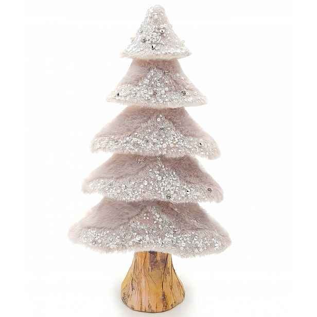 Vánoční Stromek Se Třpytkami Dekorace Glamour Kožíšek 60 cm