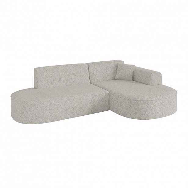 ALTDECOR ROHOVÁ SEDACÍ SOUPRAVA s otomanem vpravo MARI-L1 – 243 × 171 × 79 cm, světle šedá, Tissu