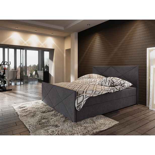 Boxspringová manželská postel VASILISA 4 - 200x200, tmavě šedá