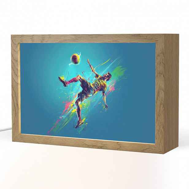 OnlyWow NOČNÍ LAMPIČKA Fotbalista - Stříkající barva - Barevné - Míč 30x20 cm
