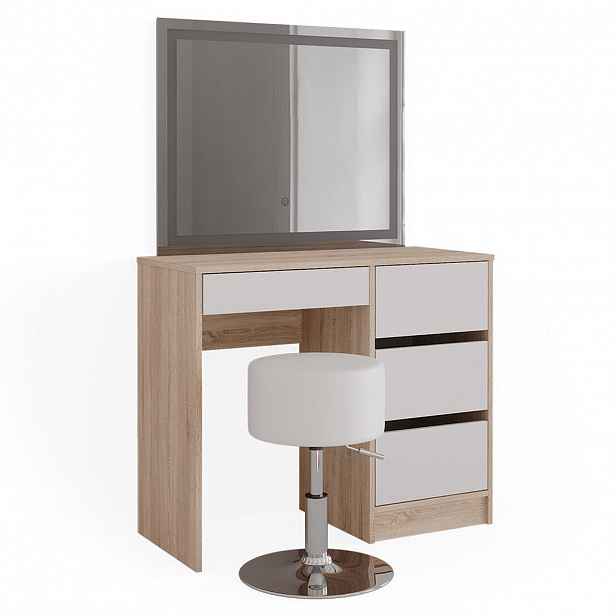 Vicco TOALETNÍ STOLEK Sherry Sonoma 90 cm se zrcadlem LED a stoličkou