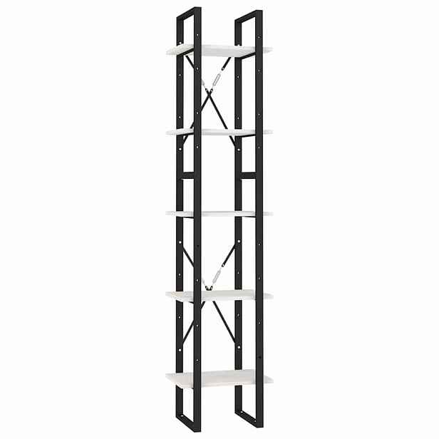 vidaXL Knihovna s 5 policemi bílá 40 x 30 x 175 cm borové dřevo