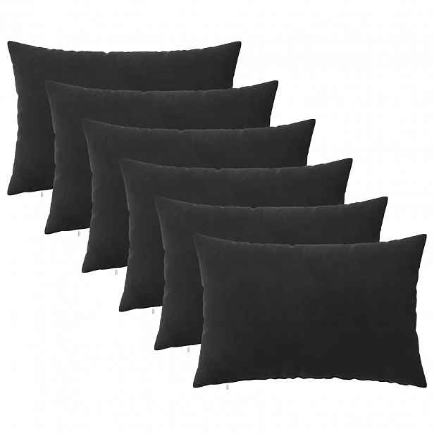 vidaXL Povlak na polštář 6 pcs HEERLEN Černá 50 x 80 cm Samet