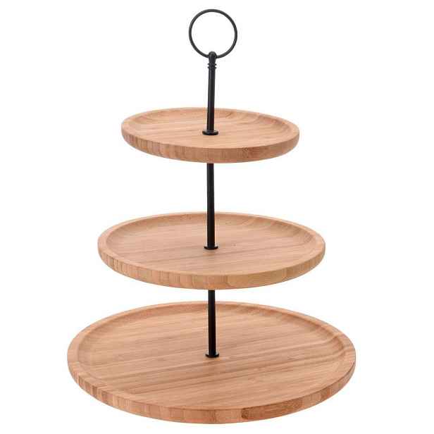 Excellent Houseware Bambusový servírovací stojan LUUDE 34 cm natural