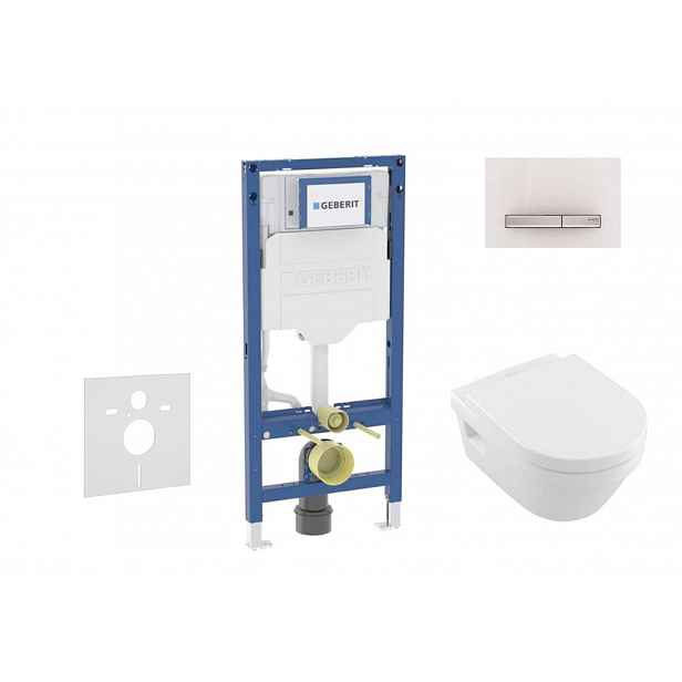 Geberit Duofix - Set předstěnové instalace, klozetu Architectura a sedátka softclose, tlačítko Sigma50, alpská bílá SANI11CK3107