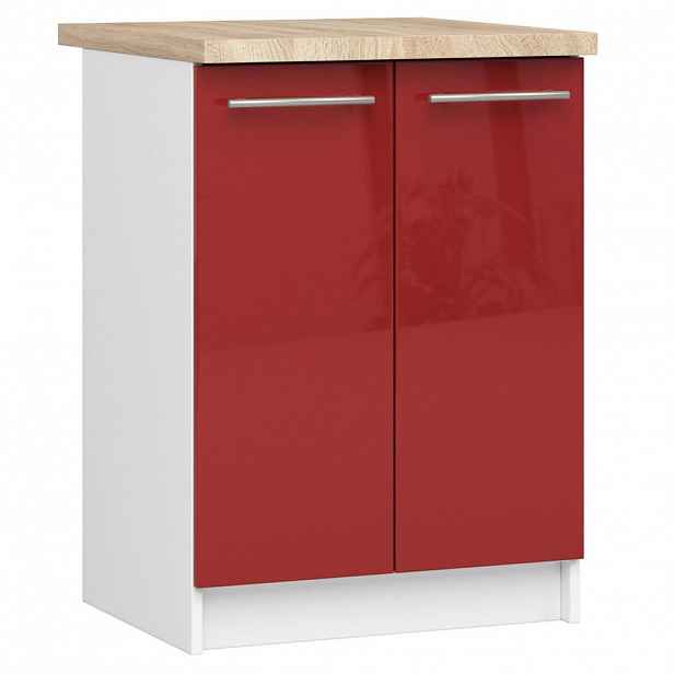 RAUMHIRSCH FURNITURE SPODNÍ SKŘÍŇ Bílá, červený lesk 85/60/46