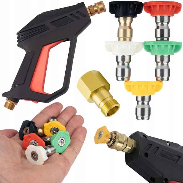 Sada Pistolí Fortis 4000 Psi 5 Trysek Rychlospojka Adaptér M22 Pro Karcher