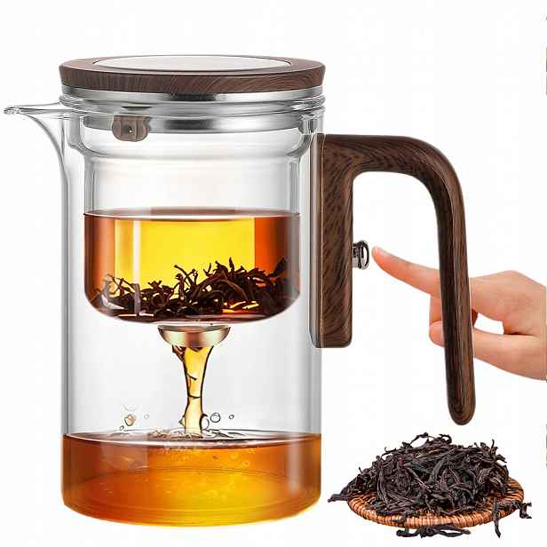 Skleněná konvice na čaj s filtrem 600 ml Konvice s oddělovačem vody