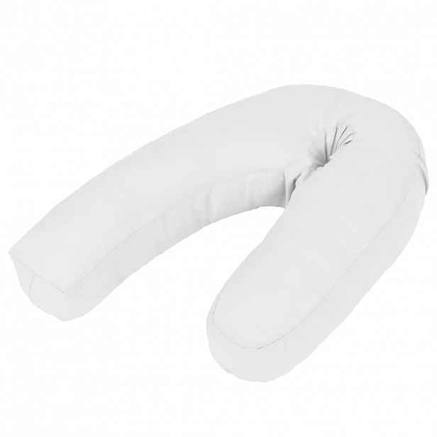 vidaXL Těhotenský polštář ve tvaru písmene J 54 x (36–43) cm bílý