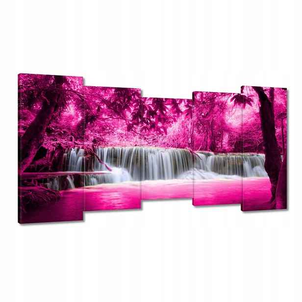 Obrazy 150x80 Růžový vodopád Krajina