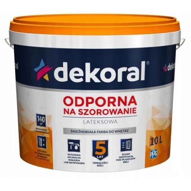 Barva latexová barva Dekoral Sněhově bílá Akrylit W 10L