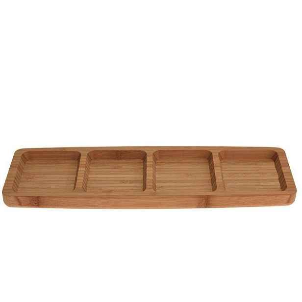 Excellent Houseware Bambusový servírovací talíř BEMBO 33 cm hnědý