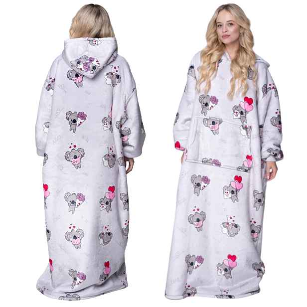 Koc oversize mikina Tlustá na kotníky Mikinová Deka XXL Koala Dárek Bluzo Deka