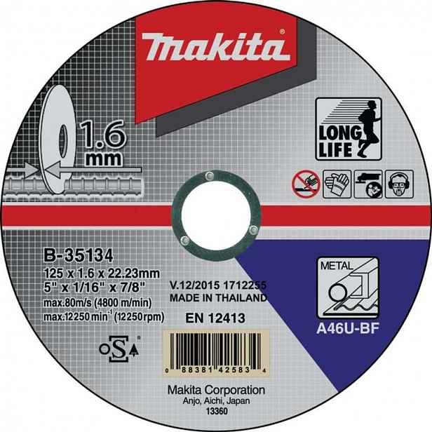 Makita - Řezný kotouč na kov 125x22,23 mm B-35134