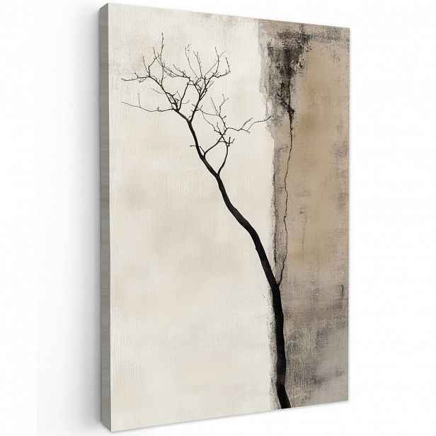 MuchoWow OBRAZ NA PLÁTNĚ Wabi sabi - Rostlina - Béžová 60x90 cm