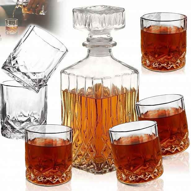 Sada Karafka 6 Sklenice Na Whisky Červeného Vína, Brandy Ideální Dárek