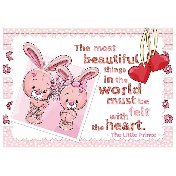 Vliesová fototapeta Dětské růžové králíčky a prince 200x140 lepidlo
