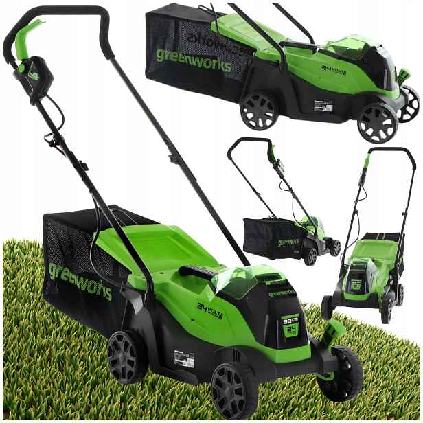 Akumlátorová sekačka Greenworks GD24LM33 24V aku 4AH 33 cm Funkce 2v1