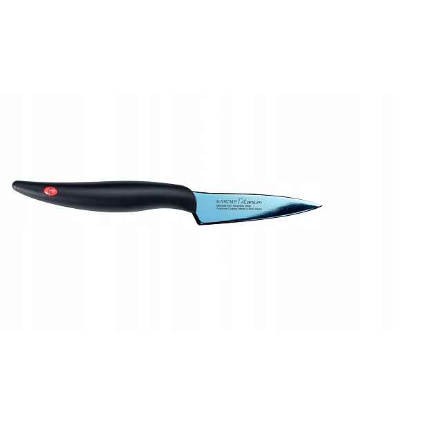 Nůž japonský na zeleniny kovaný Titanium, délka 8 cm, modrý Kasumi