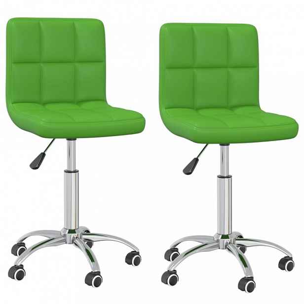Otočná jídelní židle 2 ks umělá kůže / chrom Zelená