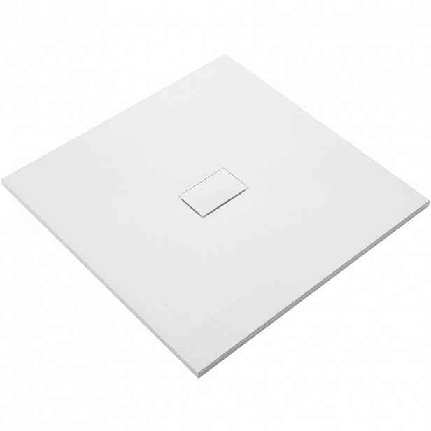 Sprchová vanička čtvercová FlexiCut - SMC/minerální kompozit - upravitelná - bílá matná - 100x100x3 cm