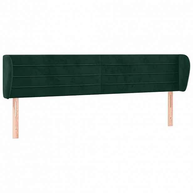 vidaXL Čelo postele typu ušák tmavě zelené 163x23x78/88 cm samet