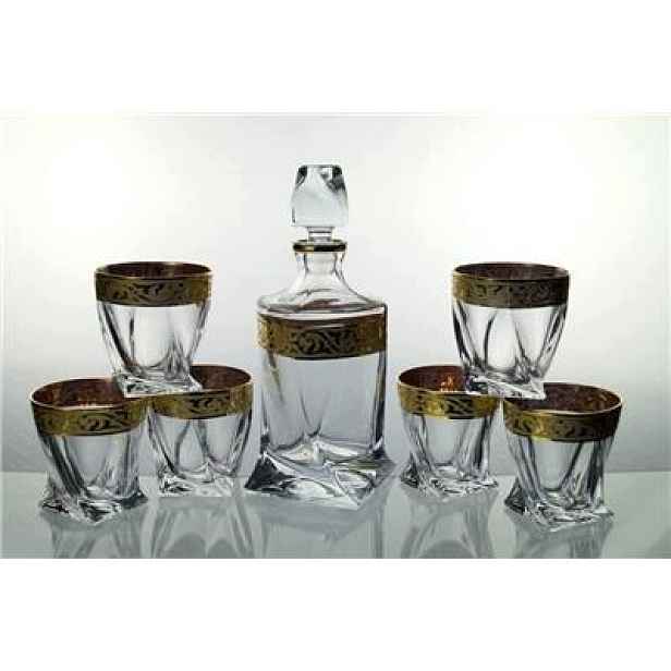 Bohemia Baroko Gold – Sada Na Whisky: Karafa 6 Sklenic