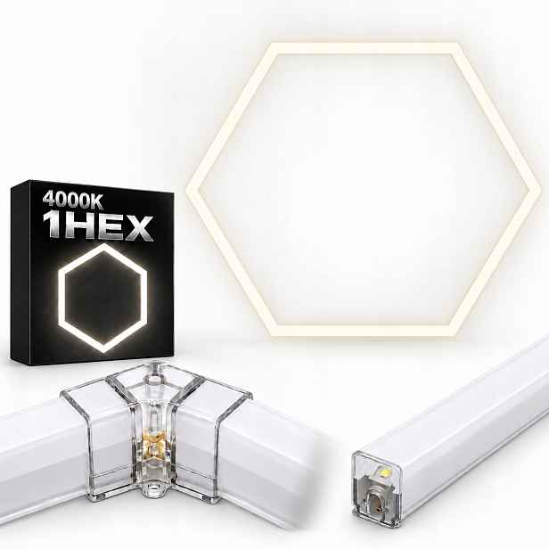 Led stropní lampa bílá 92x79 Cm 4000K 42W autoservis HEX1