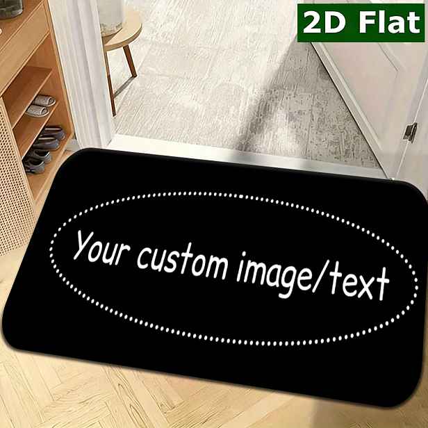 TEMU Foto rohožka s vlastním potiskem, personalizovaný design a text, ultra jemná plyšová rohožka, protiskluzové dno pro vchod, obývací pokoj ložnici
