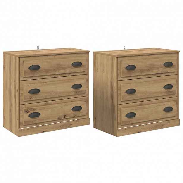 vidaXL Konzole 2 ks Artisanový dub 70 x 35,5 x 67,5 cm