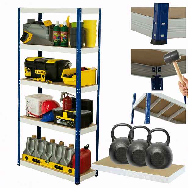 Dílenský regál kovový stojan Helios 196x120x35 cm 5Px350 kg Polský