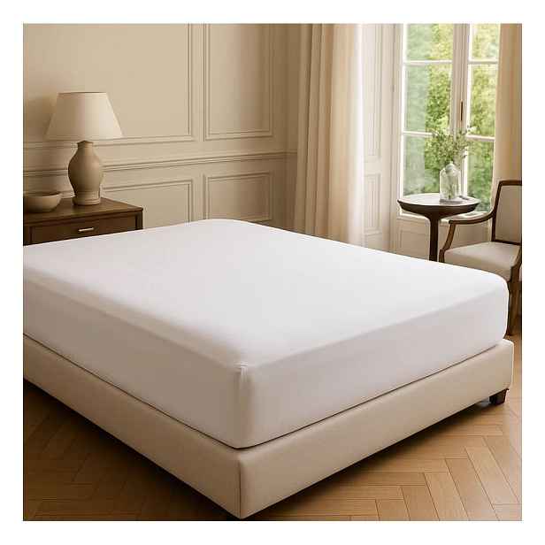 Bílé napínací prostěradlo z bavlny Renforcé 200x200 cm Ranforce – Mila Home Luxury