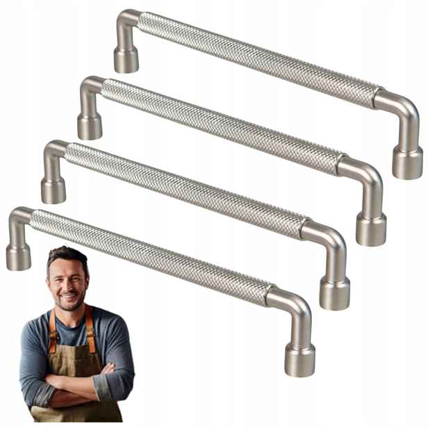 Nábytková Úchytka do zásuvky Tertius 128 mm, rukojeť Ocel kartáčovaná, 4 ks