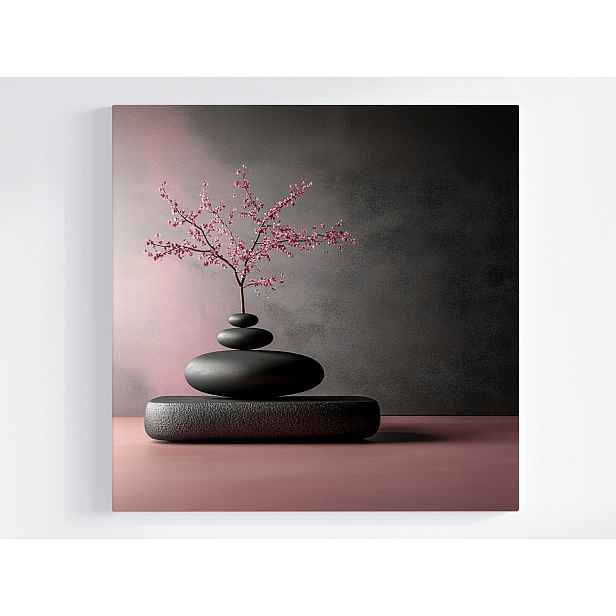 Obraz Na Plátně Plátno Zen Wellness Kameny Sakura Harmonie Relax 50x50