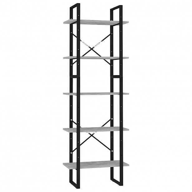 vidaXL Knihovna s 5 policemi betonově šedá 60 x 30 x 175 cm kompozit