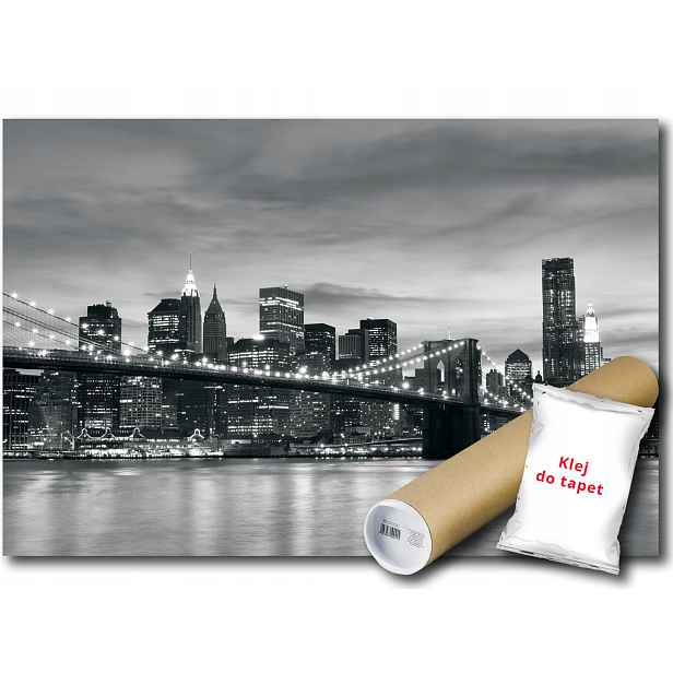 Vinylová fototapeta město panorama noc světla New York 152x104