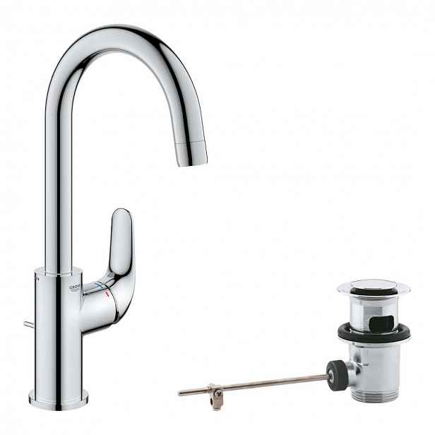 Grohe Swift - Umyvadlová baterie, s výpustí, studený start, chrom 24330001