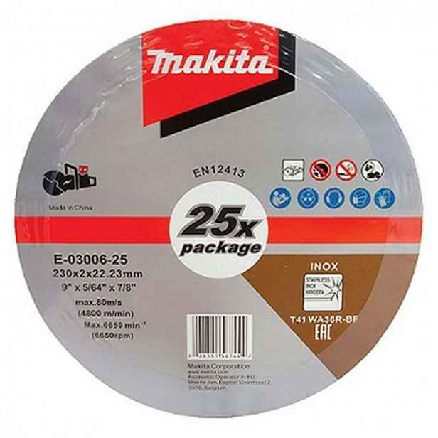 Makita - Sada řezných kotoučů na nerezovou ocel 230x22,23 mm, 25 ks E-03006-25