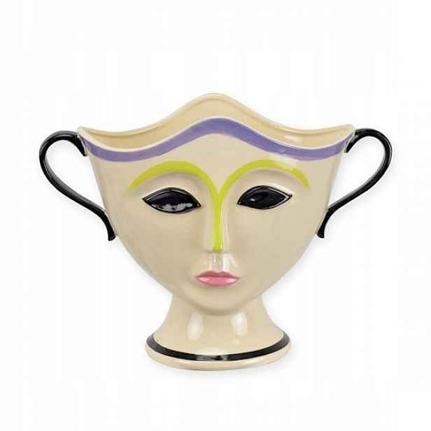 Porcelánová váza Dekorativní keramická váza s motivem obličeje jako dárek