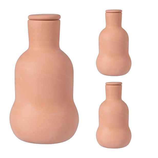 Relaxdays ZAVLAŽOVAČ Terrakota 3-dílná-sada keramika 500 ml