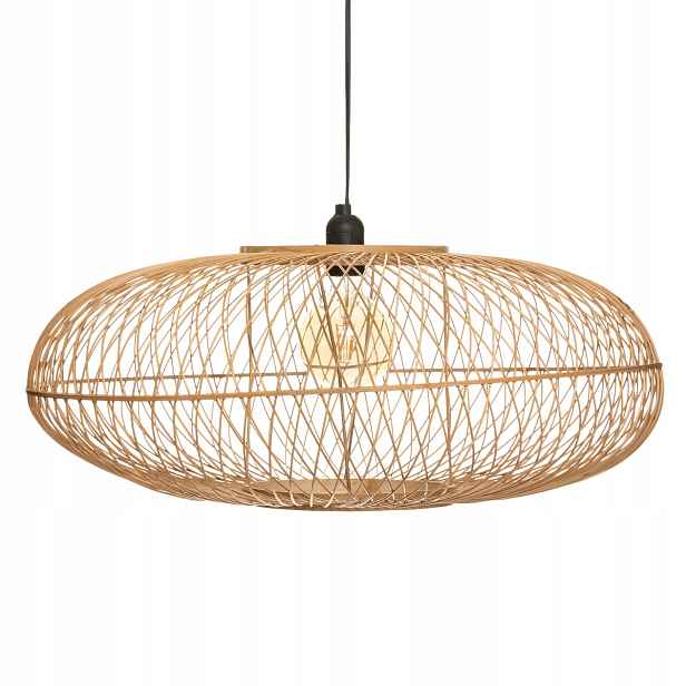 Závěsná stropní lampa lehká bambusová Ažurová