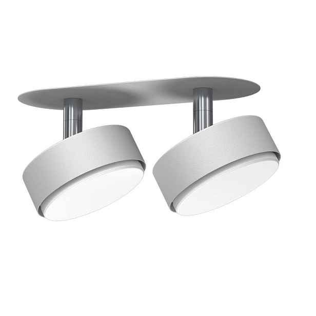 Lampa pod omítku, dvojitá, pohyblivá, bílá, kulaté reflektory Brosline