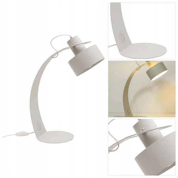 Béžová stolní lampa Rif Led s pohyblivým zdrojem u stolu Sigma Lighting