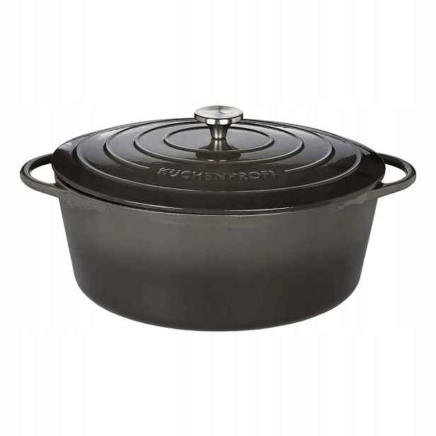 Küchenprofi Provence Litinový hrnec, 35 cm, oválný, šedá